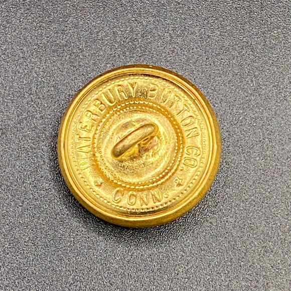 Navy Gold Tone Eagle with Anchor Waterbury Button Conn. Replacement Button (a4) - Picture 2 of 3